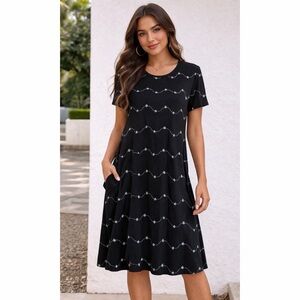 LOFT • Embroidered T-shirt Dress